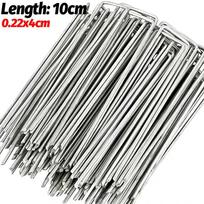 Heavy-duty Fence Tubing Stakes Sod Pins U-type Garden Staples Galvanized Landscape Spike for Holding Lawns Barrier Ground Nails (as the picture,10PCS)