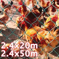 2.4x20/50M Chicken Net Chicken Fence Mesh Outdoor Bird-Proof Net Floral Netting for Gardening Poultry Fencing Fruit Climbing Net 2.4x20m