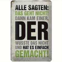 Vintage German Text Aluminum Sign  ES INFACH GEMACHT  Waterproof  Dustproof Wall Art for Home Bar Cafe Garage Decor 20x30cm