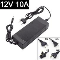 12V 10A kintamoji srovė 110V 220V į nuolatinės srovės 12V 10A adapteris Maitinimo šaltinio keitiklis įkroviklis jungiklis LED transformatoriaus įkrovimas 12V 10A US Plug juoda