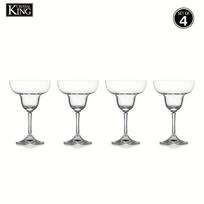 4pcs/set KING CRYSTAL Large Margarita Glasses 11oz Cocktail Glasses With Stem Crystal Glassware For Frozen Margaritas Martini Mixing Cocktails Classic