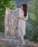 Indiškas dizainerio viršus tunika kurta kelnės dupatta komplektas moterims vakarėliui Salwar kostiumas kurti suknelė S smėlis