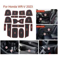 Automobilio guminis neslystantis kilimėlis, vidinės durelių angos garsą slopinantis, apsaugantis nuo įbrėžimų, vidinės apdailos kilimėlis, skirtas Honda WRV 23-24 raudona