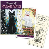 Mini dydžio Taro kortos būrimui 78 kortos miniatiūrinės pagoniškų kačių Taro kortos su japoniška knygute „kišeninis vadovas“