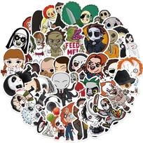 50 Q Version Horror Movie Character Stickers Guitar Notebook Suitcase DIY Waterproof Stickers