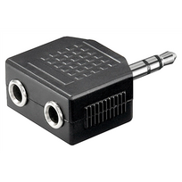 Goobay 11104 Adapter 3.5 mm male, 3.5 mm female x 2, Black