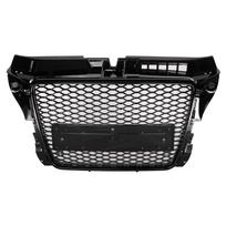 Front Bumper Grille for RS3 Style Grill with Dummy Radar Glossy Black Fit for A3 S3 8P 09 12