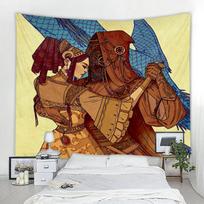 Europos senovės teismo iliustracija fonas dekoratyvinis gobelenas mandala bohemiškas dekoratyvinis gobelenas namų dekoravimas gobelenas 90x60cm