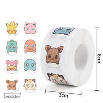 500pcs Roll Stickers Cartoon Pokemon Kawaii Anime Pikachu Charizard Round Seal Diy Laptop Decals Stikers Reward Kids Toy Gift