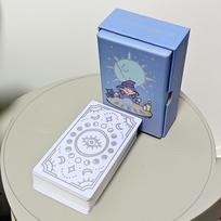 The Really Badly Drawn Tarot Deck In Rigid Box 78 Pcs Funny Tarot Cards Printed on 350GSM Double-embossed Cardstock - 12*7cm dangaus mėlyna spalva