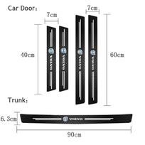 5Pcs Carbon Fiber Car Stickers Door Sill Anti ScratchProtector Decor For Volvo XC90 V90 V60 XC60 V40 EC40 EX40 S80 S60 S90 C40 X