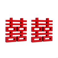 Twin Wooden Chinese Wedding Blessing Signs For Reception Table Centerpieces Decoration