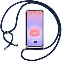 Case for Samsung Galaxy A37 5G, Transparent Anti-Scratch Protection with Navy Blue Cord
