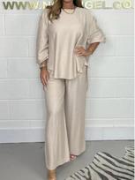 2024 Acetate Satin Wide-Leg Pants with Swallowtail Suit – Casual Solid Color Fashion 5XL abrikosas