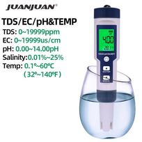 5 viename skaitmeninis PH TDS EC matuoklis druskingumo temperatūros matuoklis laidumo vandens filtro grynumo rašiklis su foniniu apšvietimu China bedugnė