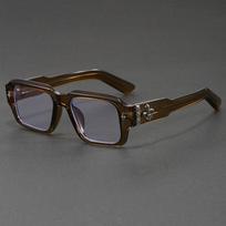 Vintage Thick Square Frame Anti-Blue Light Glasses for Men Women, Trendy Fleur-de-lis Decorative Eyeglasses, Classic Black Retro ruda