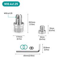 Oversize Piggyback Oil Drain Plug M12.1-1.25/1.5/1.75x 15mm Stainless Steel Self Tapping Oil Pan Thread Repair Kit with O-Ring