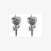 Premium Dark Personality Domineering Rose, Neck Hand Tattoo Sticker 10*7