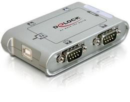 Delock 4-Port Serial Hub 1x USB - 4x D-Sub9 External