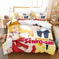 3D Print Anime The Helpful Fox Senko San Bedding Set Single Twin Full Queen King Size Bed Set Adult Kid Bedroom Duvet Cover Sets 135x200cm