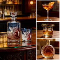 Elegant Whiskeys Decanter With Commemorative America 250th Anniversary Engravings Clear Glass Liquor Bottle Party Gift