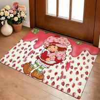 Anime S-strawberry S-shortcake Floor Mat Cozy Flannel Soft Thick Non-Slip Mat For Living Room Bedroom Kitchen Decor Rugs 40x60cm