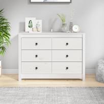 Vidaxl Komoda, Biały, 100X40X72 Cm, Lite Drewno Sosnowe