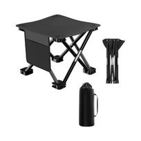 Portable Folding Stool with Storage Pocket and Carry Bag Lightweight Compact Design for Outdoor Camping Fishing Hiking Travel One Size