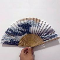 Handheld Vintage Hand Fans for Women Portable Folding  1Pcs Folding Fan Handmade Decorative Kanagawa Wave Foldable Fan