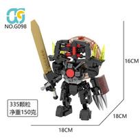 New Titan Skibidi Toilet 3-Armed Space King Twin Blades Flame Speaker Dual Cannon Monitoring BUilding Block Creative Kids Toy Paper Manual