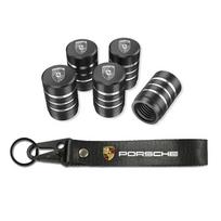 Car Wheel Tire Valve Stem Cover Car Keychain KeyringFor Porsche Panamera Spyder Carrera Macan Boxster Cayman Cayenne 911 970 981