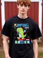 Natee Space Dino SkateboaJIANing Adventure Unisex T-Shirtt XL