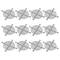 PATIKIL 80mm Fan Finger Grill, 12-Pack, Metal Grid Shield, Fan Shield, Protective Cover, Guard, 80x80mm Exhaust Fan, DIY Equipment, Computer, Black