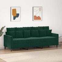 Vidaxl Sofa 3-Osobowa, Ciemnozielony, 180 Cm, Obita Aksamitem