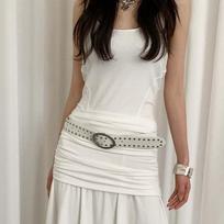 Adjustable Y2K Wide Belt Jeans Decor PU Leather Waistbands Rivet Waist Belt  Girls