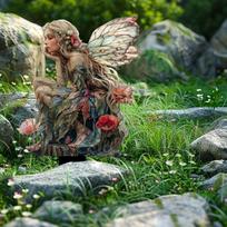 Artificial Fairy Mini Figurine Acrylic Flower Fairy Statue Sculptures Crafts Garden Pile  Home Style 4