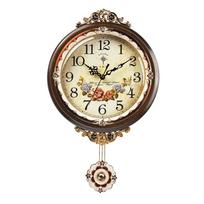 Polaris 12-inch Vintage Solid Wood Silent Quartz Pendulum Wall Clock