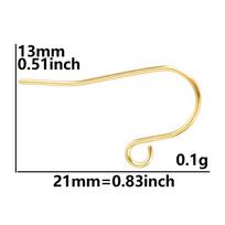 20pcs/Lot Gold Color Stainless Steel Ear Hooks For Jewelry Making Supplies DIY Women/Men Accessories Earring Components Material