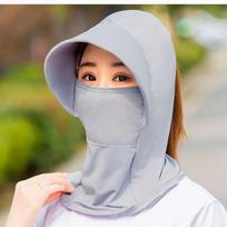 Fashion Anti-UV Ice Silk Sun Hat Wide Brim Quick Drying Sunshade Cap Breathable Neck Face Protection Sun Visor Cap for Women