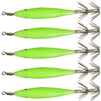 Luminous Fishing Bait Octopus Wood Shrimp Squid Rig Simulation with Squid Hook Fishing Tackle Artificial Jigs Vivid for Fishing
