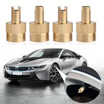 8pcs Copper Slotted Head Valve Stem Caps with Core Remover Tool for Car Motorcycle Wheels Tires Accessories China Mainland