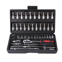 46pcs/set Carbon Steel Combination Wrench Socket Spanner Car Repair Screwdriver Kits Car Repair Tool Kits Accessory China Mainland