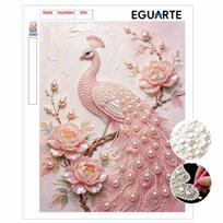 Frameless DIY Pearl Bead Painting Kit Elegant Peacock Pattern Creative Relaxing Craft Canvas Home Decor Adult Gift 30x40cm