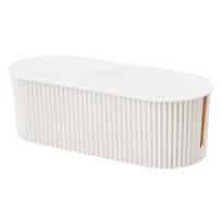 Modern Multi-Purpose Cable Management Storage Box Ivory 33×13×11cm
