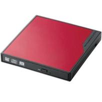 USB bus-powered portable DVD unit, tray type, red.