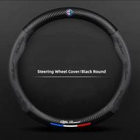 2026 Hot Alfa Romeo Carbon Fiber Car Logo Styling Leather Steering Wheel Cover Auto Accessorie For Alfa Romeo 159 166 Spider Giu