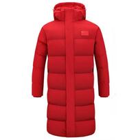 Men's Winter Sports Training Coat: Fleece-Lined, Over-the-Knee, Thick Cotton Jacket XL