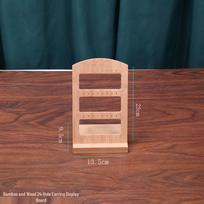 Bamboo Wood Jewelry Display Stand for Earrings, Studs, and Necklaces