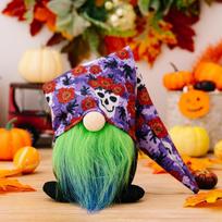 Whimsical Halloween Gnome Hat Decor With Vibrant Prints For Unique Festive Displays Halloween Green Gnome