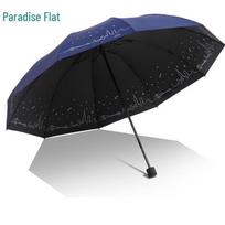 Heaven Umbrella City Starry Sky 10-Rib Three-Fold UV Sun/Rain Umbrella